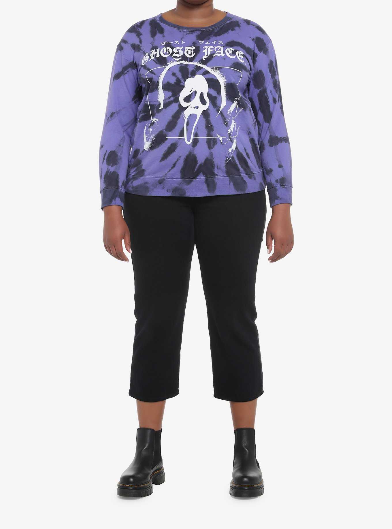 Scream Ghost Face Tie-Dye Girls Sweatshirt Plus Size, , hi-res