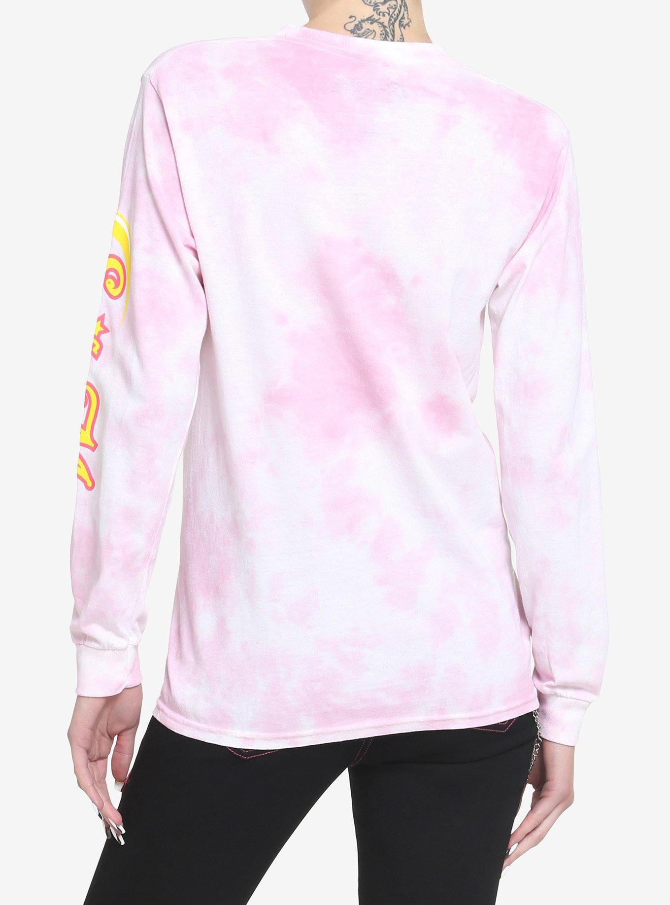 Sailor Moon Galaxy Pink Tie-Dye Long-Sleeve Girls T-Shirt, MULTI, alternate