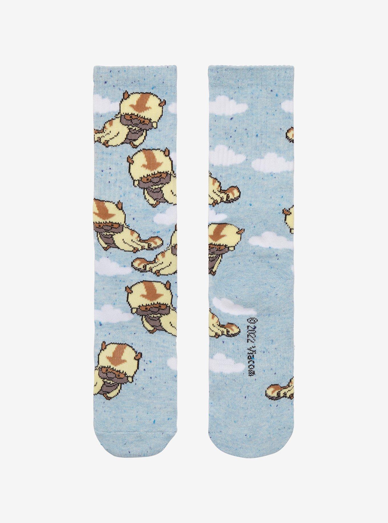 Avatar: The Last Airbender Appa Cloud Speckled Crew Socks, , alternate