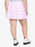 Pink Plaid Skirt Plus Size, PLAID - PINK, alternate