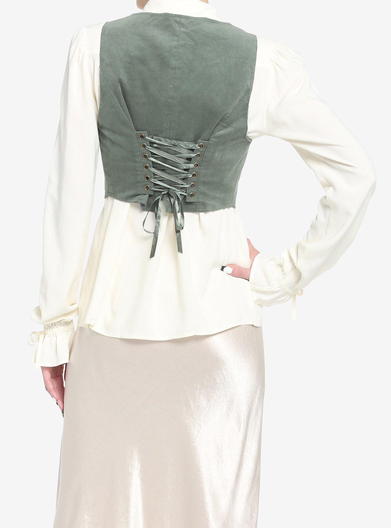 The Lord Of The Rings Embroidered Button-Up Vest, GREEN  OLIVE, alternate