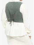 The Lord Of The Rings Embroidered Button-Up Vest Plus Size, GREEN  OLIVE, alternate