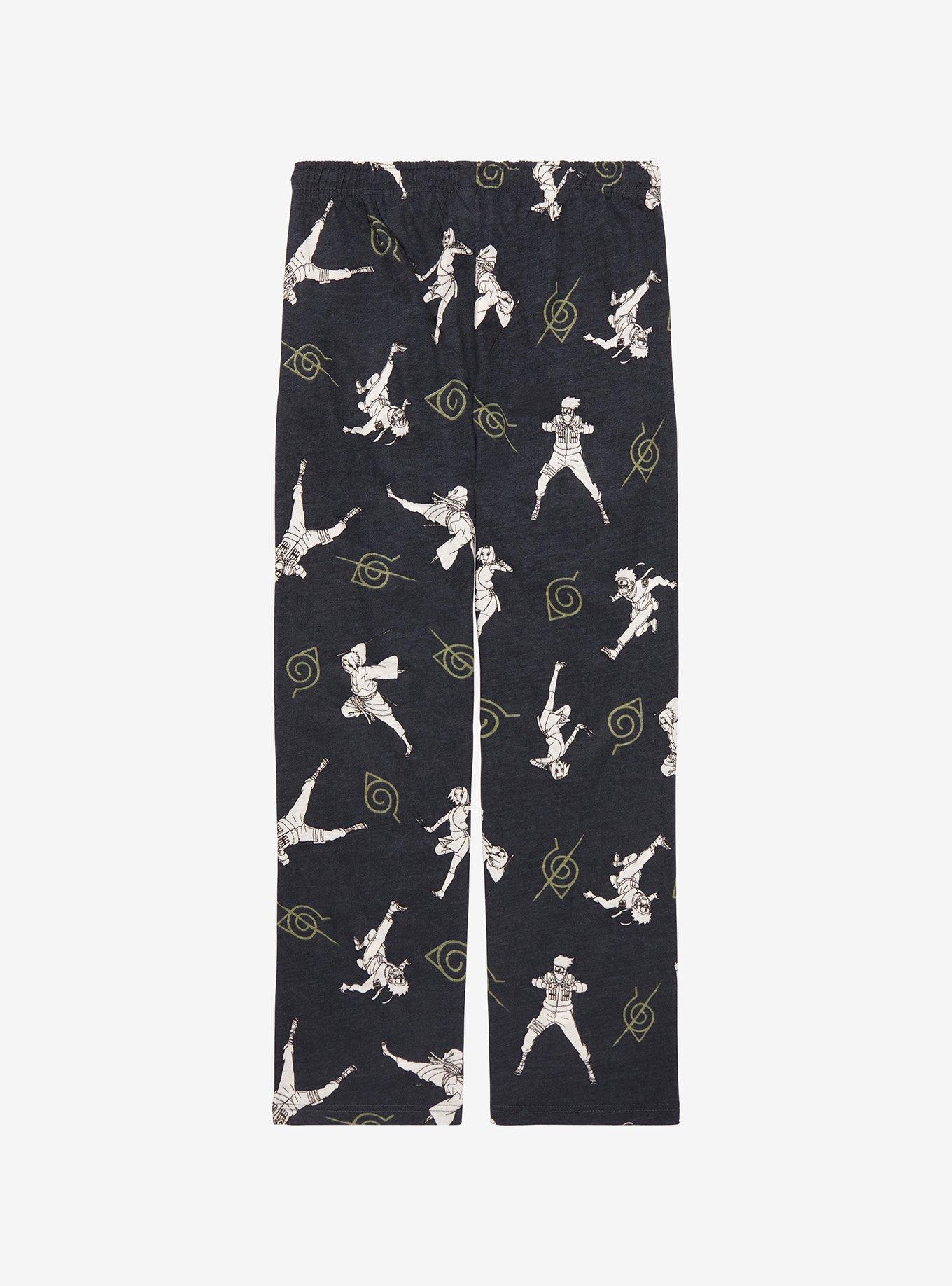 Naruto Shippuden Naruto & Friends Allover Print Sleep Pants - BoxLunch Exclusive, BLACK, alternate