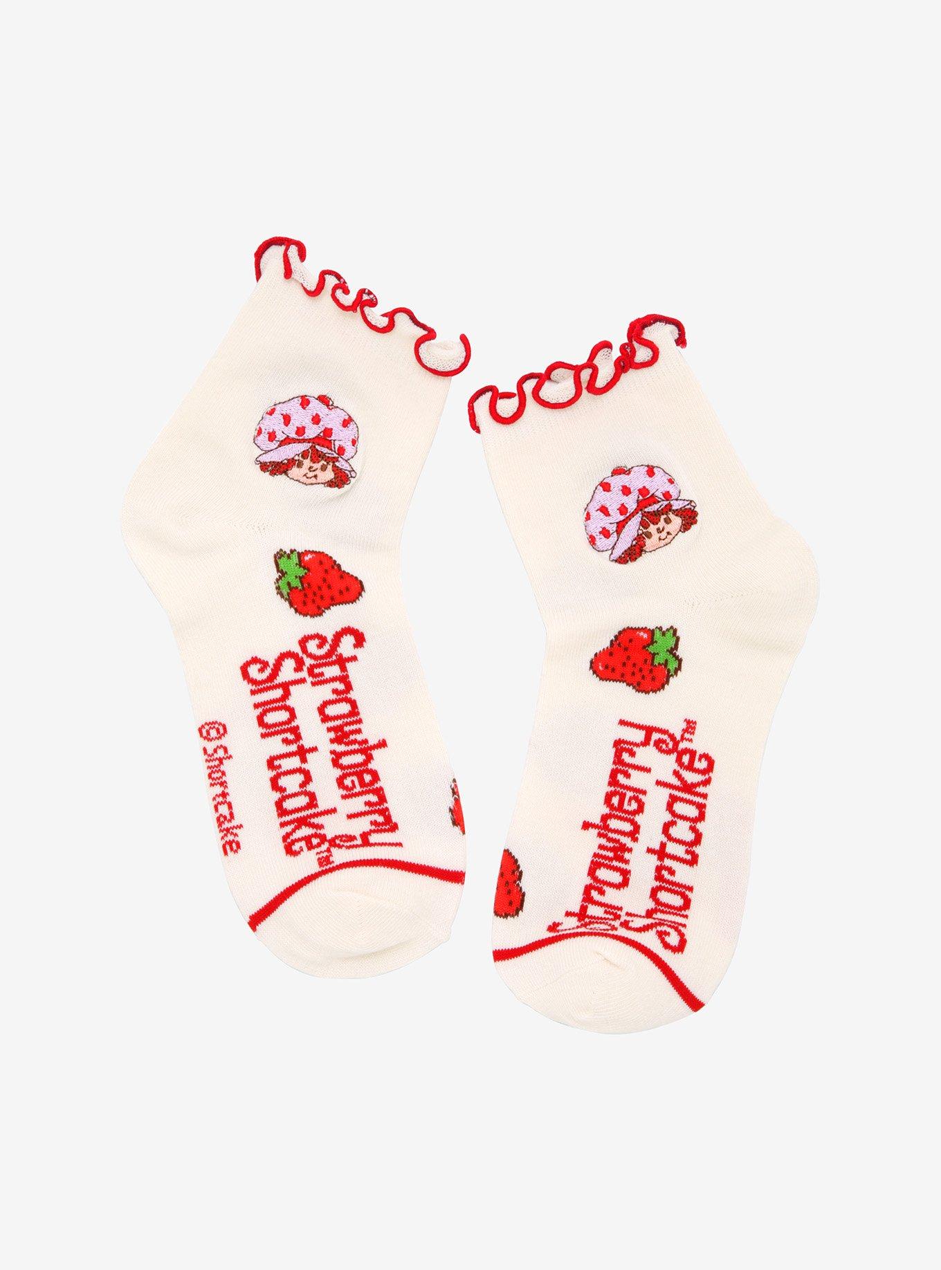Strawberry Shortcake Lettuce Trim Ankle Socks, , alternate
