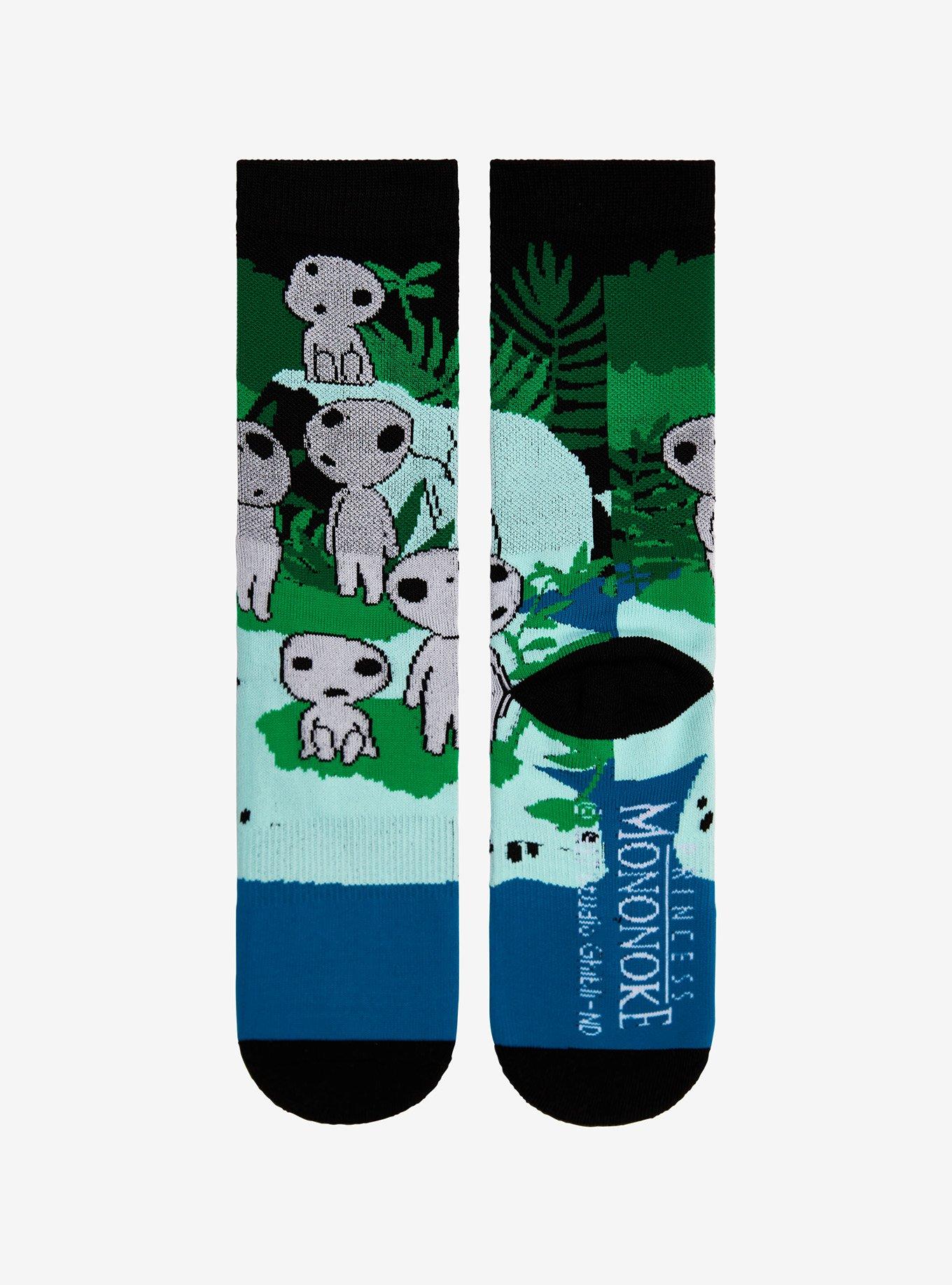 Studio Ghibli Princess Mononoke Kodama Lake Crew Socks, , alternate