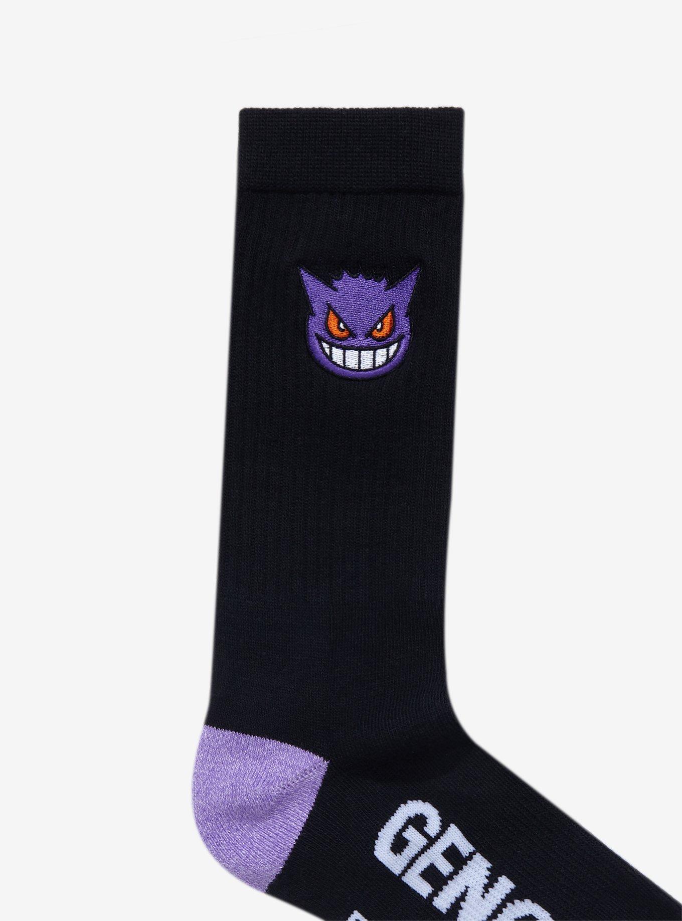 Pokemon Gengar Embroidered Crew Socks, , alternate
