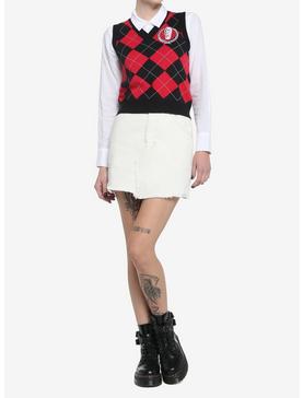 My Chemical Romance Crest Argyle Girls Sweater Vest, , hi-res