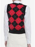 My Chemical Romance Crest Argyle Girls Sweater Vest, MULTI, alternate