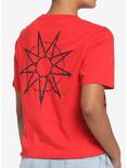 Slipknot Logo Boyfriend Fit Girls Crop T-Shirt, RED, alternate