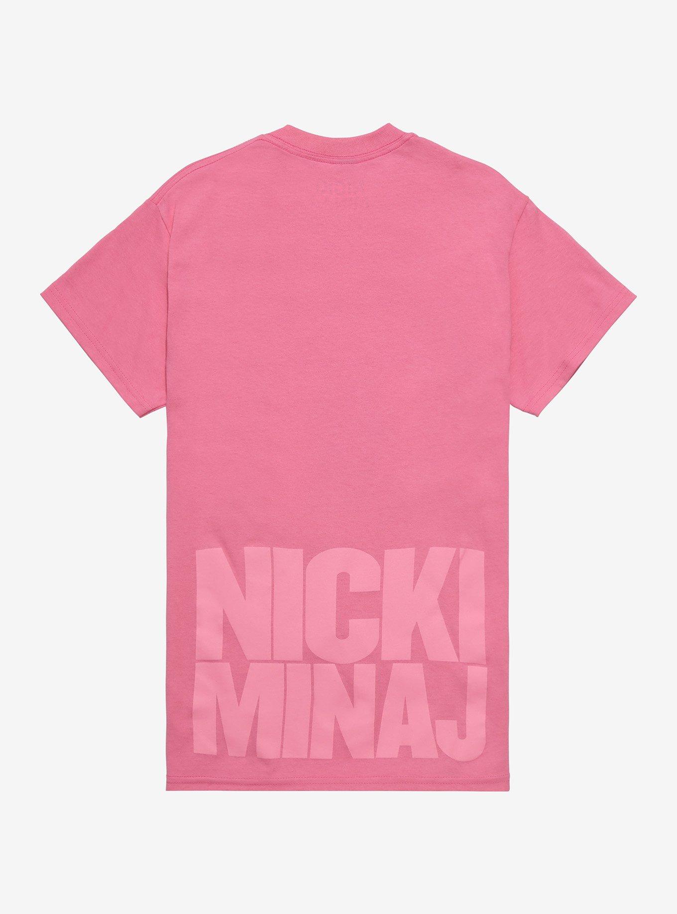 Nicki Minaj Hot Pink Portrait Boyfriend Fit Girls T-Shirt, PINK, alternate