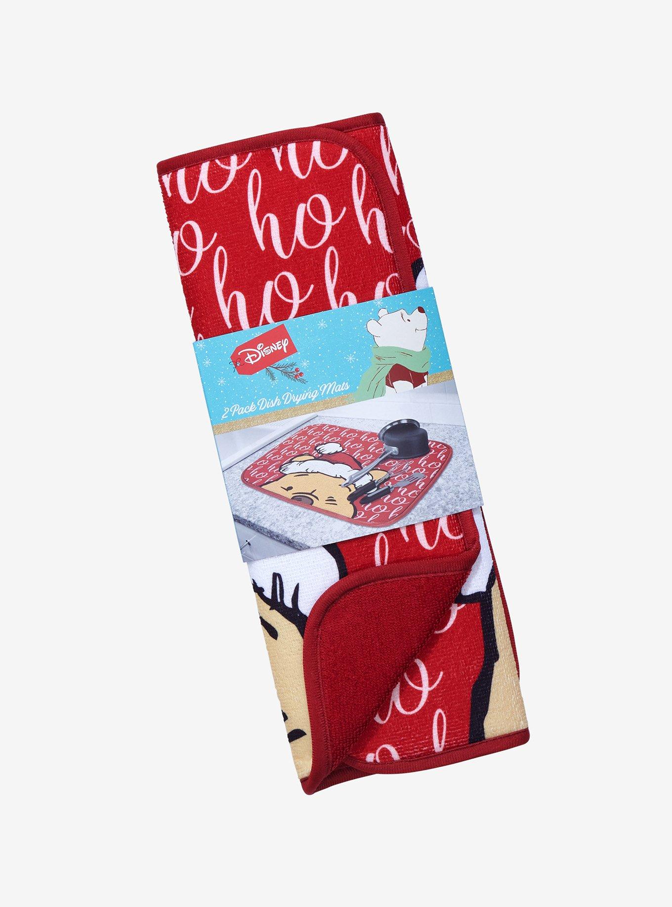 Disney Winnie the Pooh Santa Hat Dish Drying Mat Set, , alternate