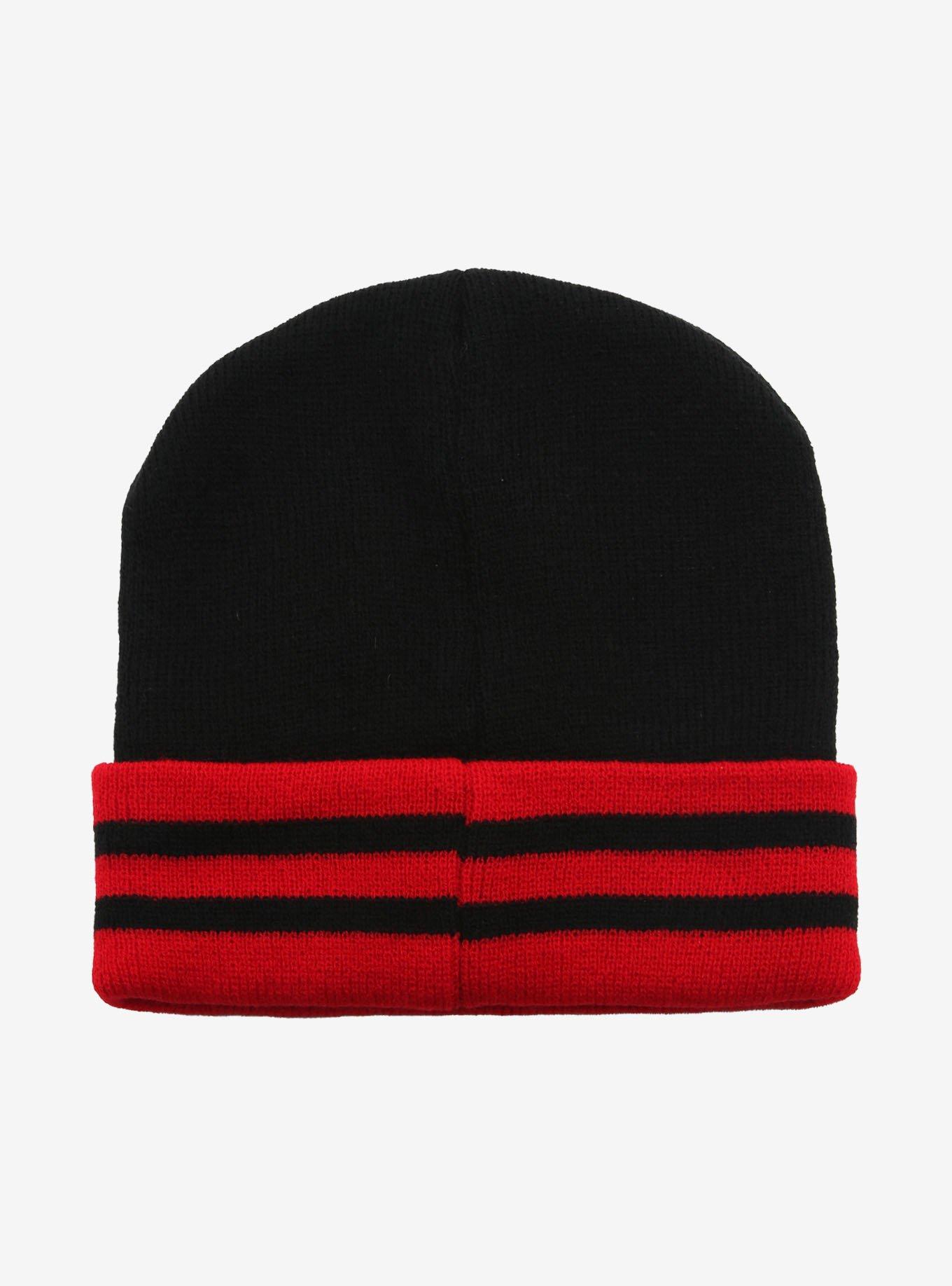 Rawr Black & Red Stripe Beanie, , alternate
