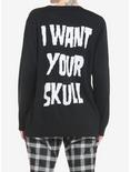 Misfits I Want Your Skull Knit Girls Sweater, BLACK, alternate