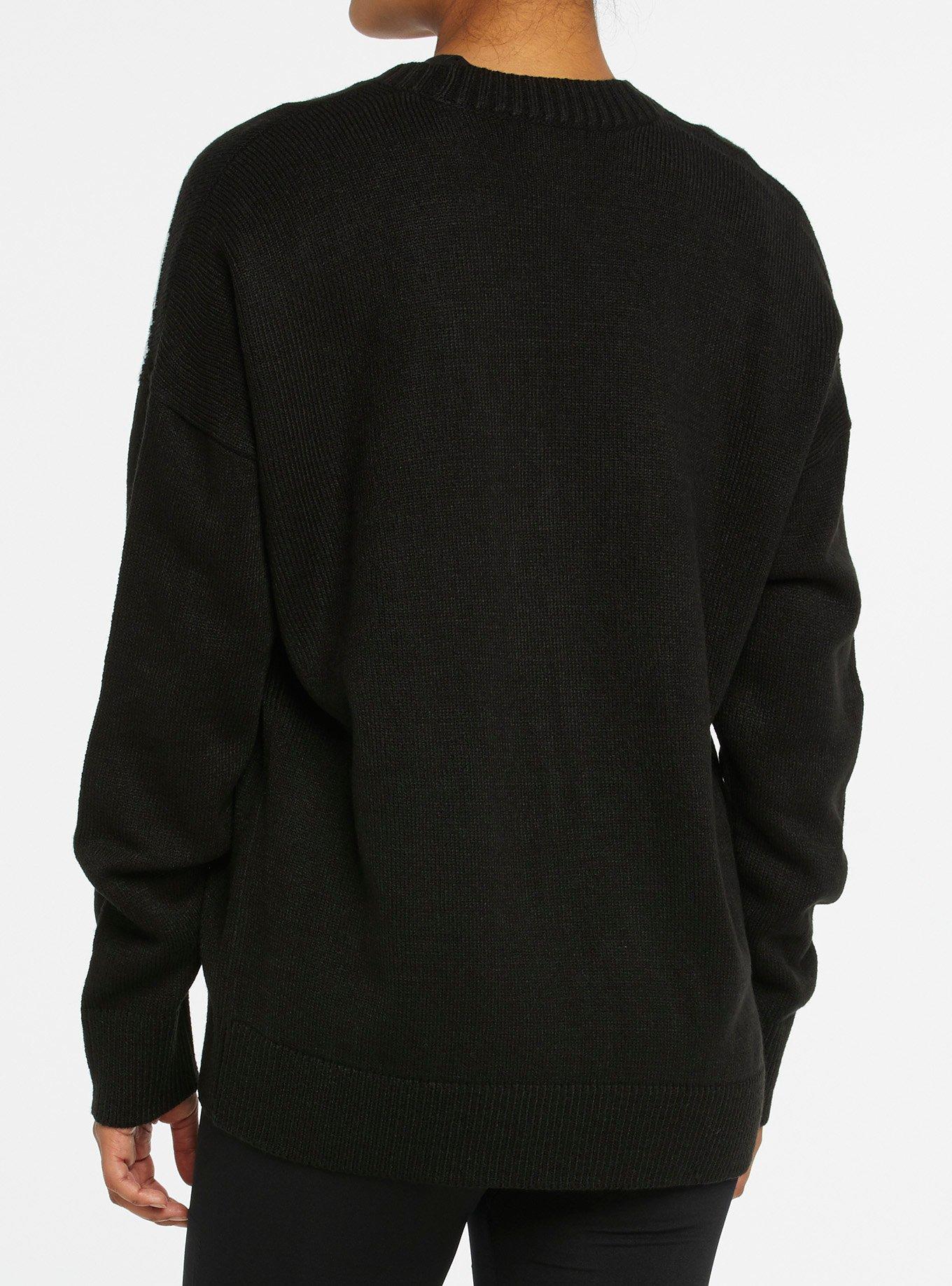 Skeleton Rib Cage Girls Cardigan, BLACK, alternate