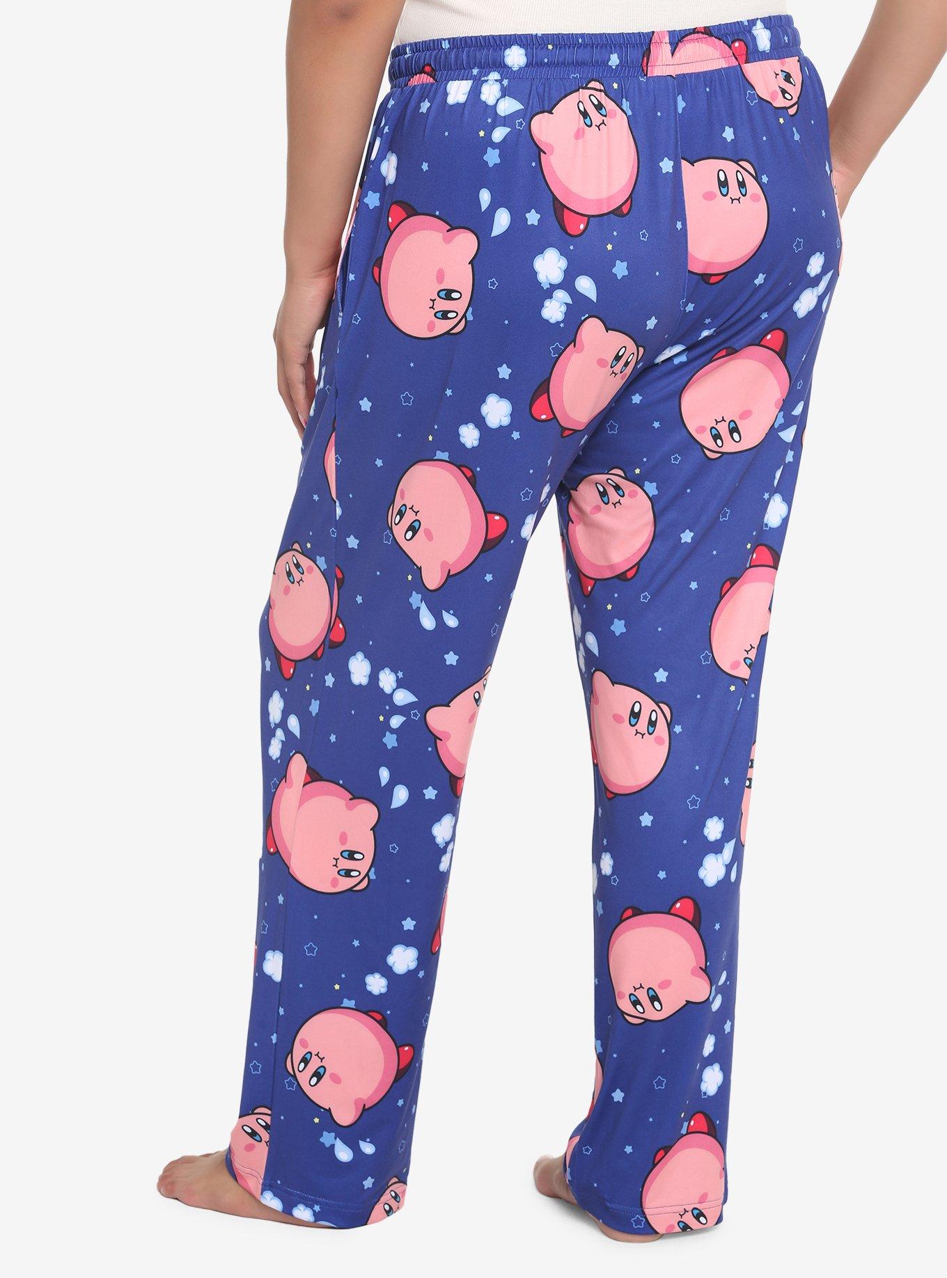 Kirby Floating Stars Pajama Pants Plus Size, PINK, alternate