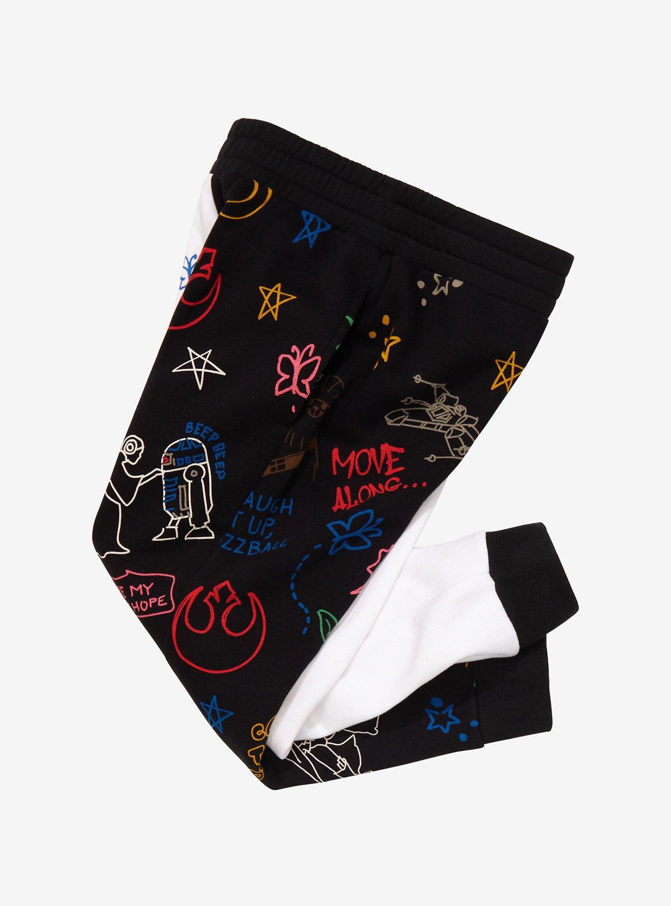 Our Universe Star Wars Doodles Youth Joggers - BoxLunch Exclusive, BLACK, alternate