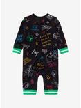 Our Universe Star Wars Doodles Full Body Infant One-Piece - BoxLunch Exclusive, BLACK, alternate