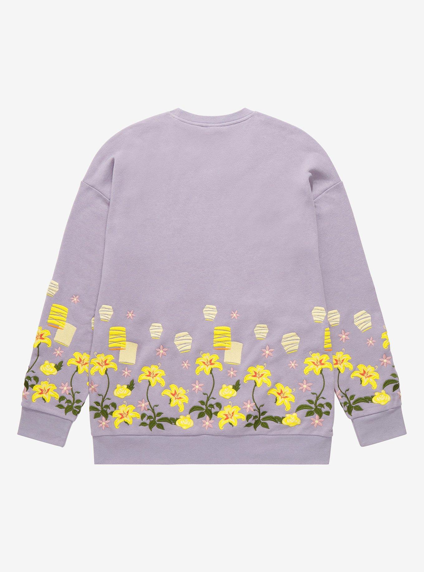 Disney Tangled Rapunzel Embroidered Crewneck - BoxLunch Exclusive , LILAC, alternate