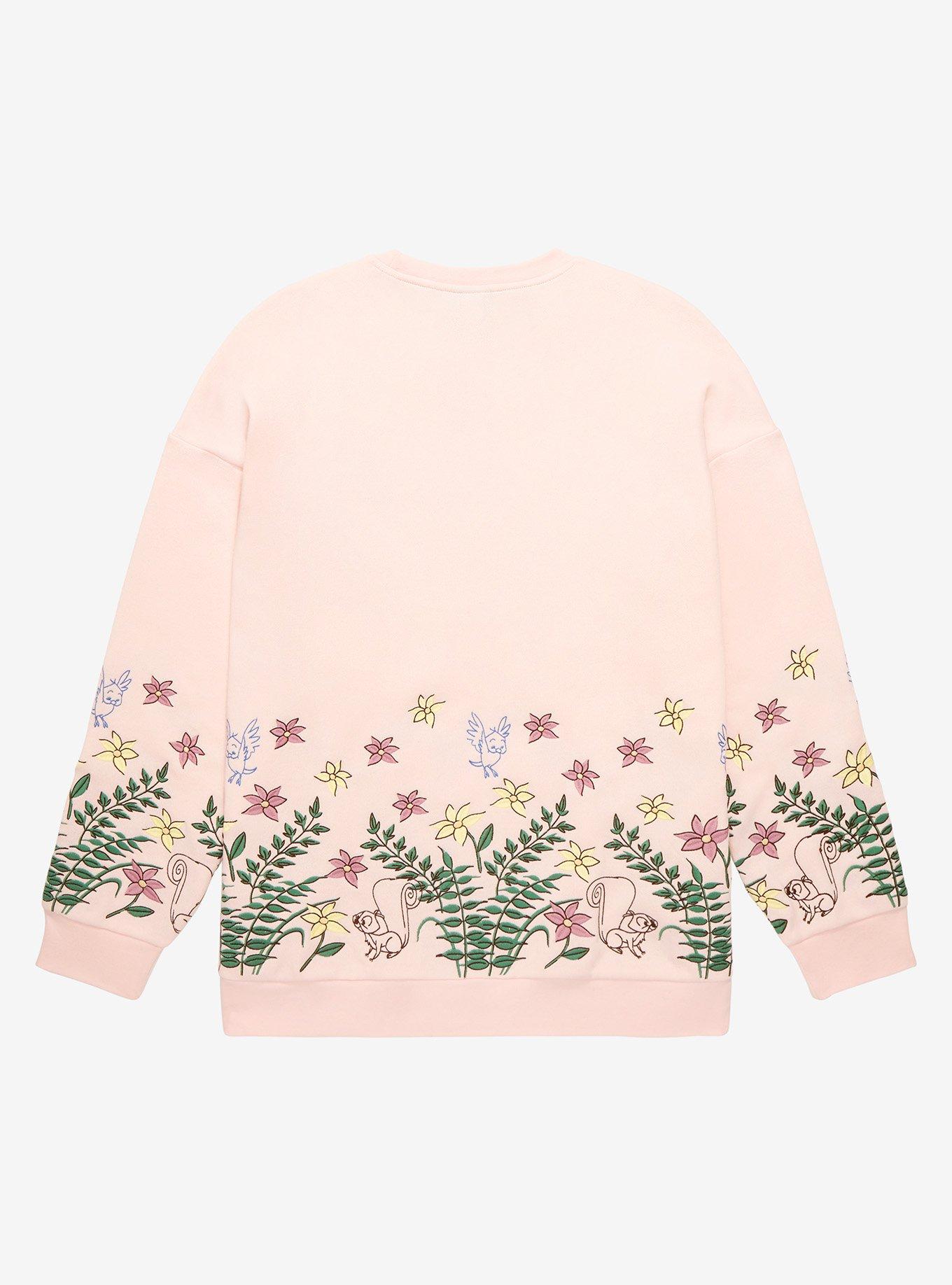 Disney Princess Aurora Embroidered Floral Crewneck - BoxLunch Exclusive, , hi-res