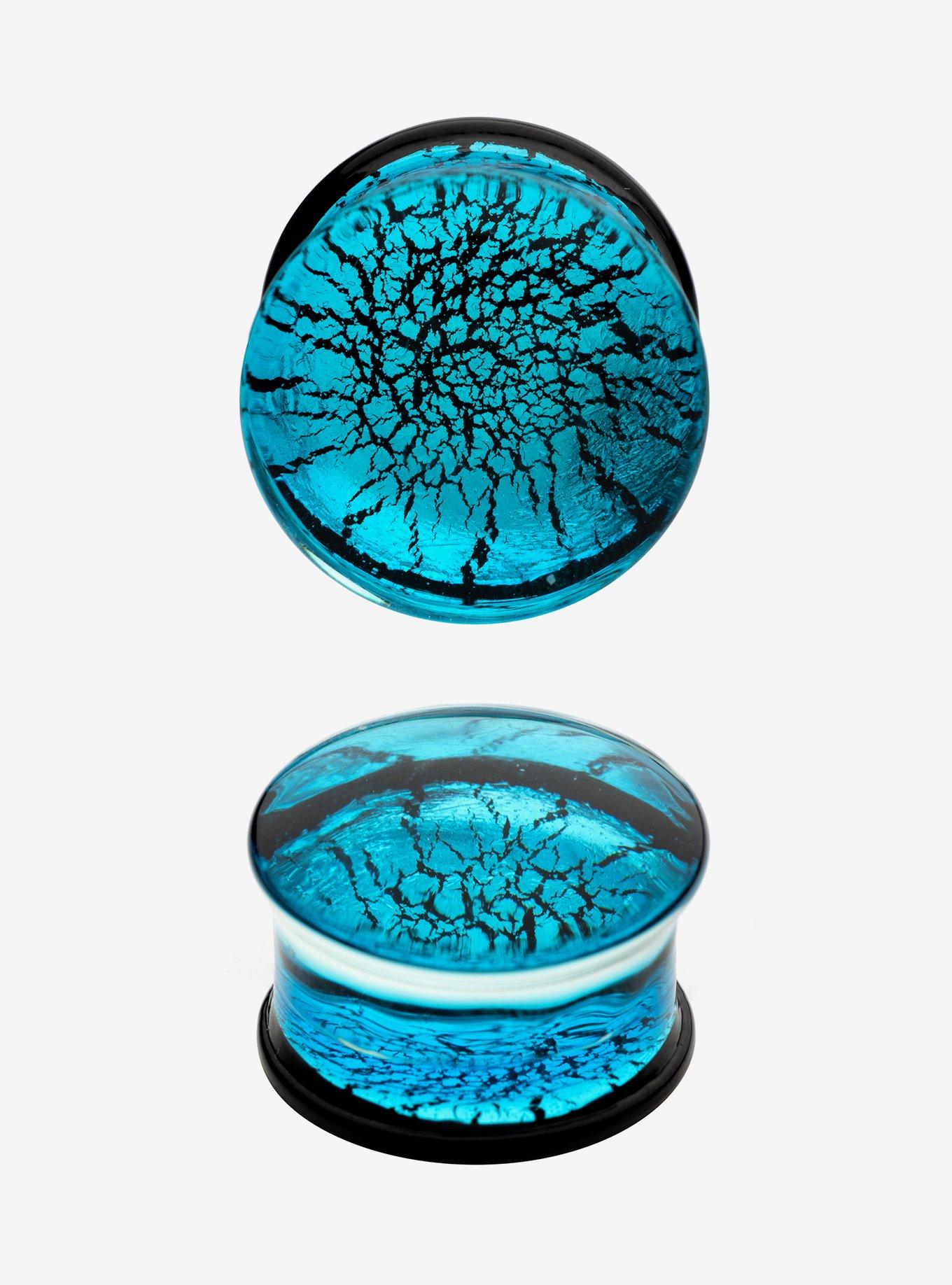Glass Blue Crackle Plug 2 Pack, BLUE, alternate