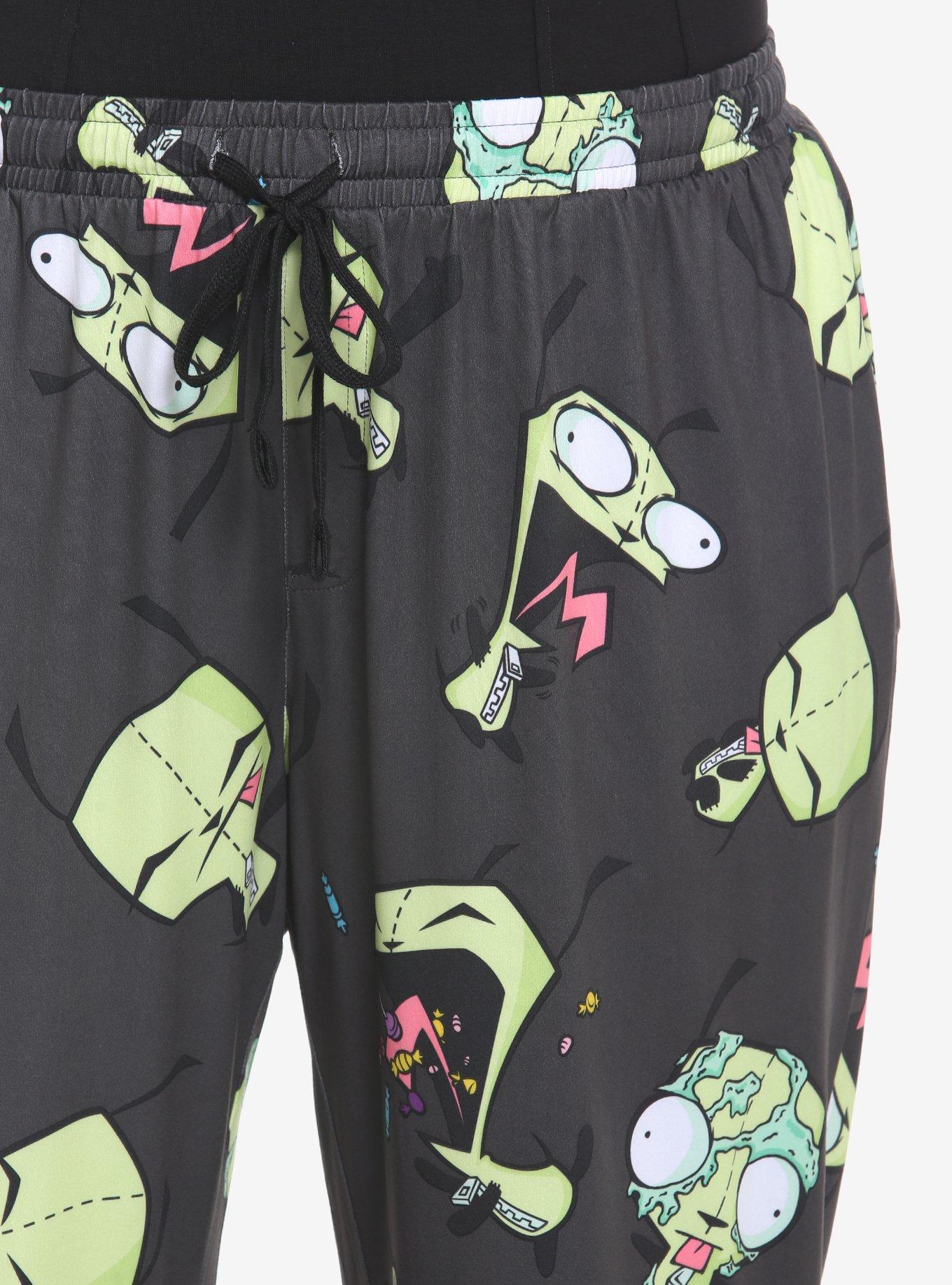 Invader Zim GIR Pajama Pants Plus Size, GREEN, alternate