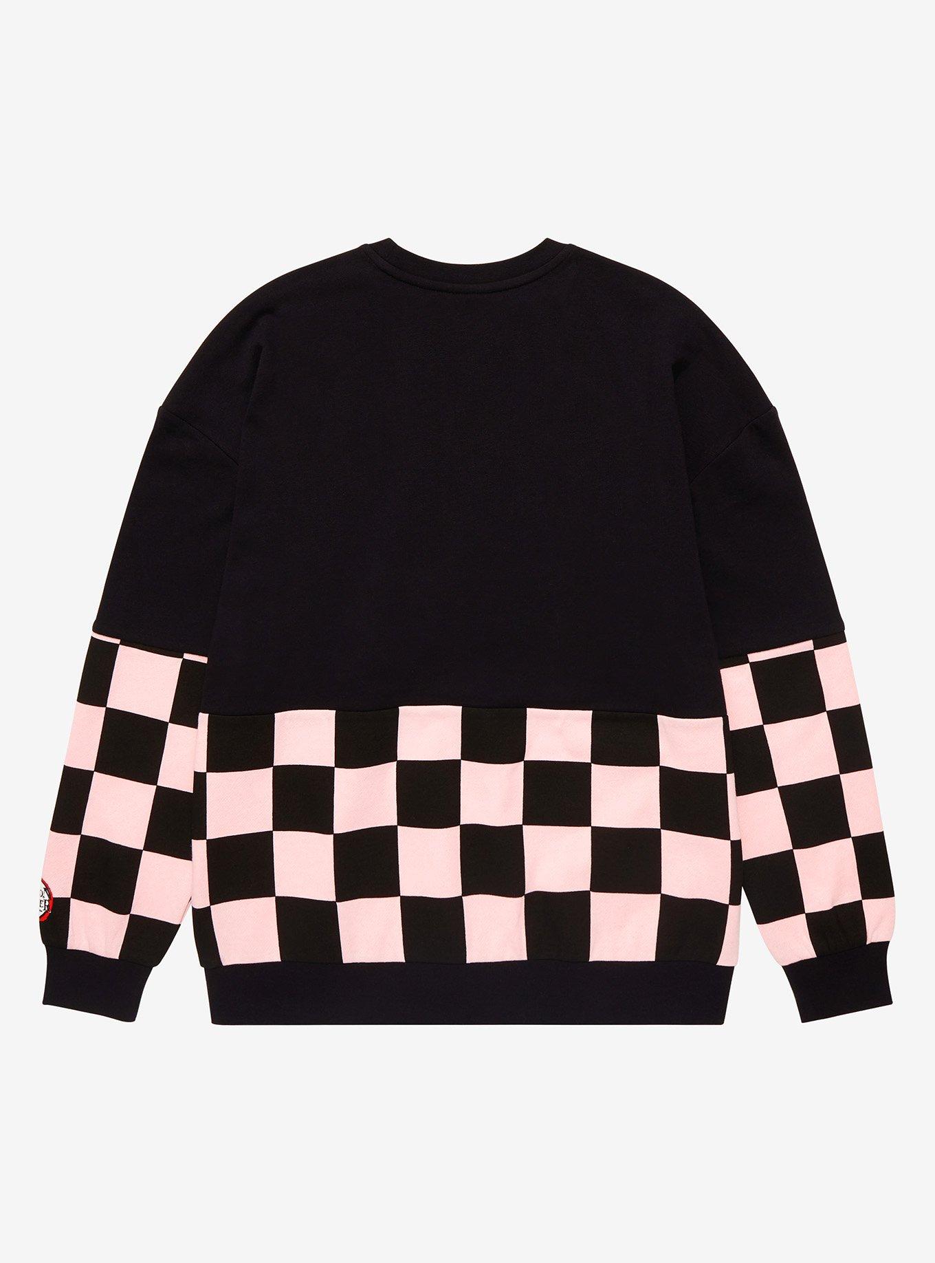 【Katsu】SUVINPLATINUM MOCKNECK Demon Slayer: Kimetsu no Yaiba Nezuko Checkered Panel