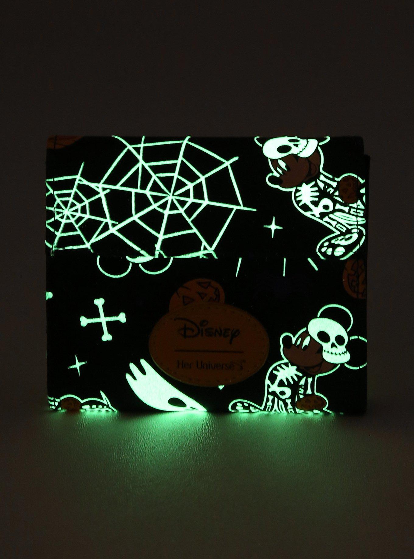 Her Universe Disney Mickey Mouse Halloween Skeleton Glow-In-The-Dark Mini Wallet, , alternate
