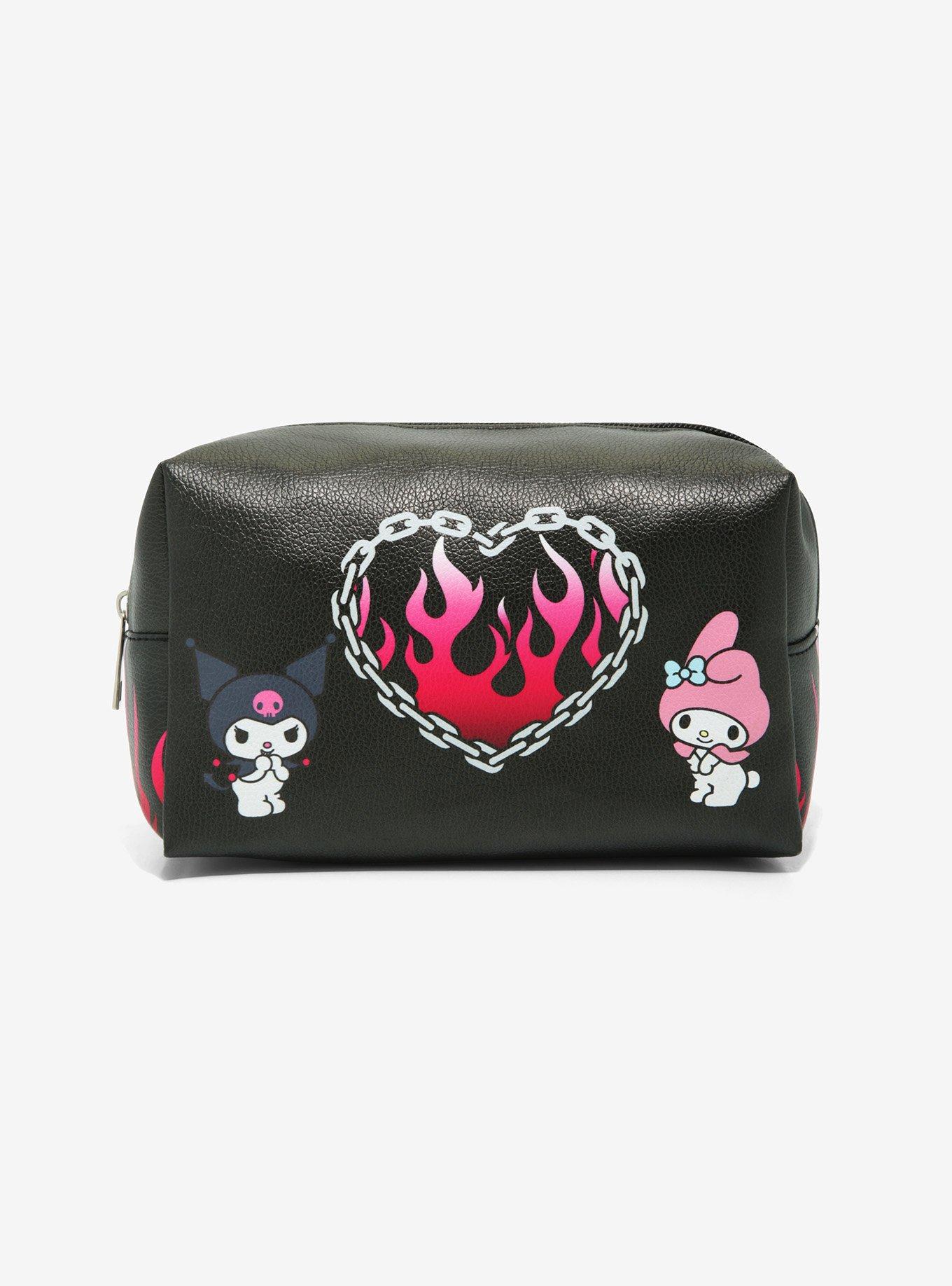My Melody & Kuromi Flame Heart Makeup Bag, , alternate