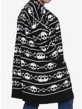 Skull & Cross Bones Girls Cardigan Plus Size, BLACK, alternate