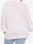 Strawberry Milk Cow Turtleneck Girls Sweater Plus Size, PINK, alternate