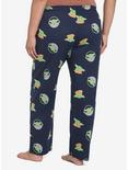 Star Wars The Mandalorian Grogu Allover Print Pajama Pants Plus Size, GREEN, alternate