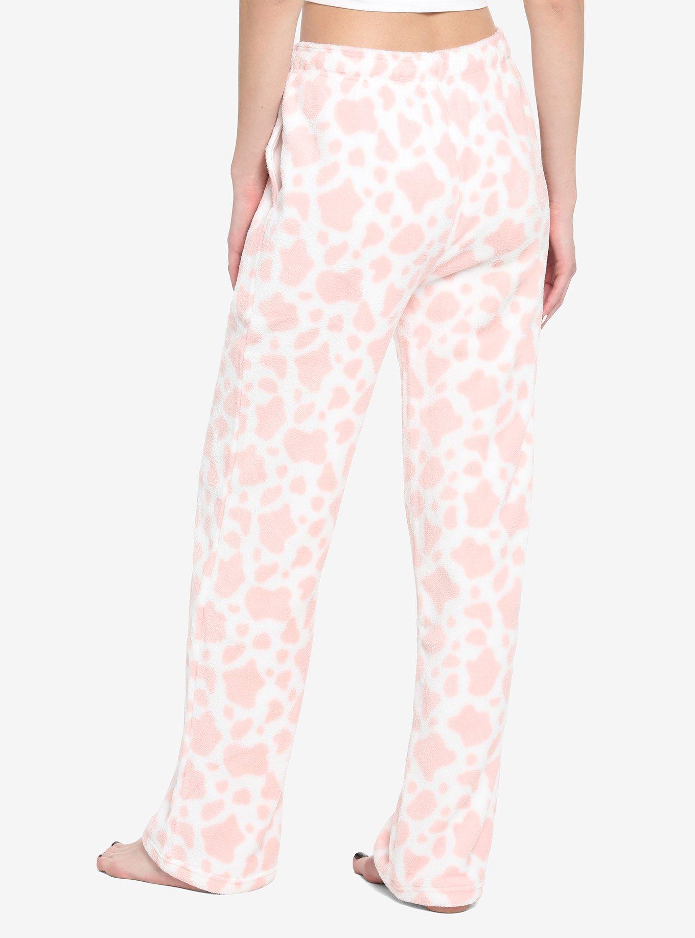 Pink Cow Fuzzy Pajama Pants, PINK, alternate
