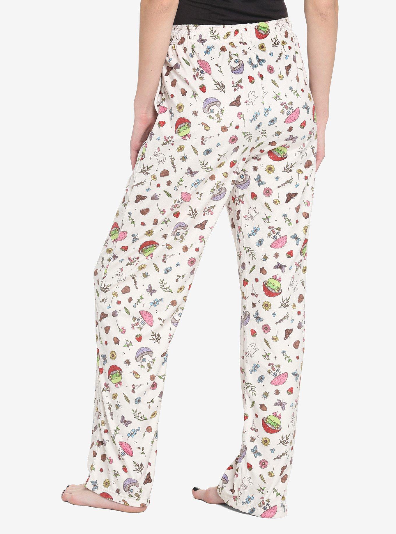 Mushroom Frog Pajama Pants, SAND, alternate