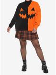 Orange & Black Pumpkin Split Cardigan Plus Size, MULTI, alternate
