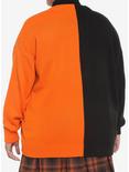 Orange & Black Pumpkin Split Cardigan Plus Size, MULTI, alternate