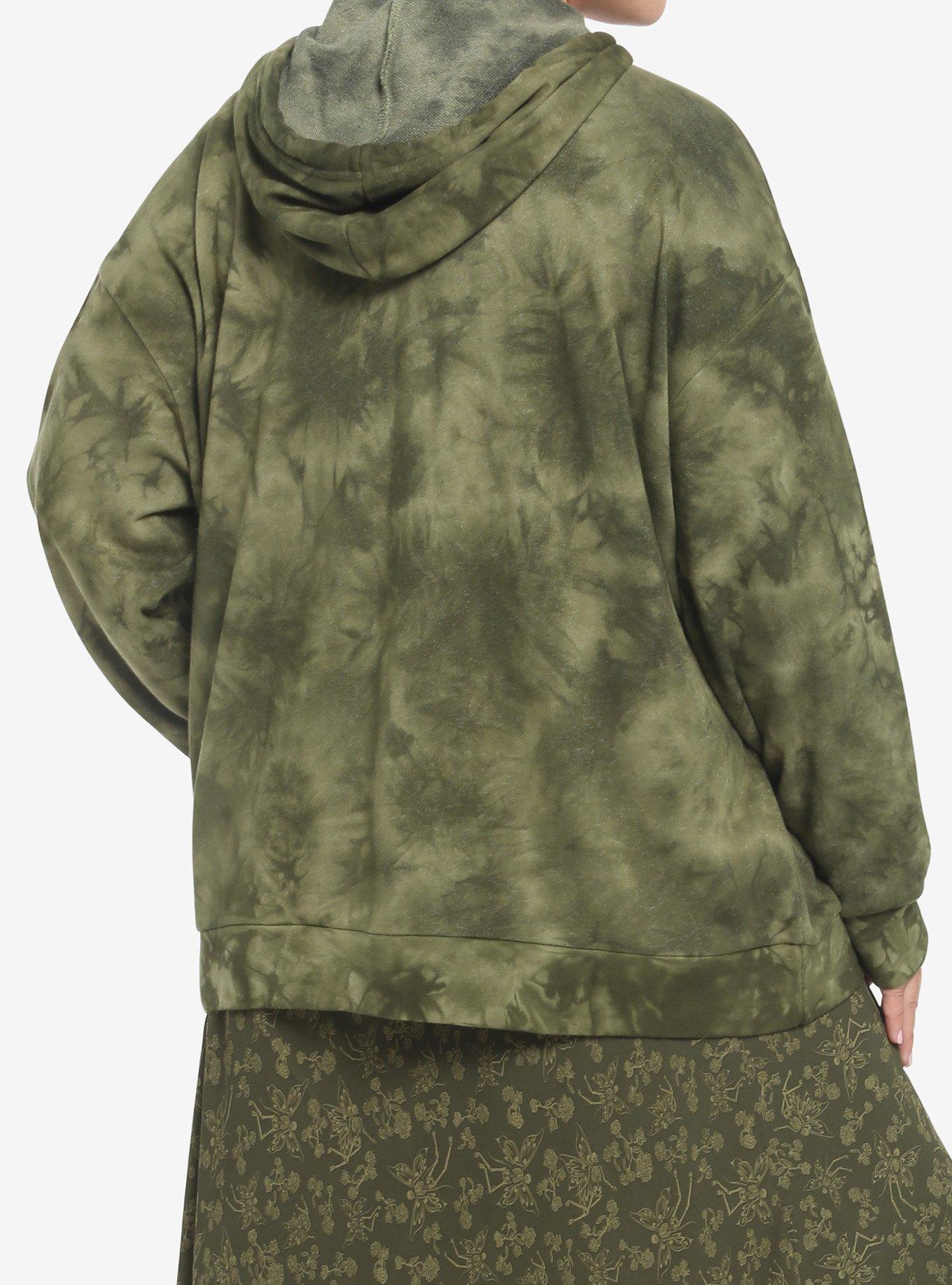 Fairy Wings Green Tie-Dye Hoodie Plus Size, OLIVE, alternate