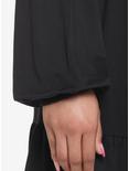 Black Tiered Long-Sleeve Dress Plus Size, DEEP BLACK, alternate
