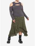 Skeleton Fairy Midi Skirt Plus Size, OLIVE, alternate