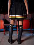 Candy Corn Stripe Pleated Skirt, BLACK, alternate
