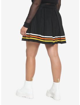 Candy Corn Stripe Pleated Skirt Plus Size, , hi-res