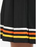 Candy Corn Stripe Pleated Skirt Plus Size, BLACK, alternate