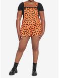 Orange & Black Bat Shortalls Plus Size, MULTI, alternate