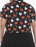 Ghosts & Jack-O'-Lanterns Tie-Front Woven Button-Up Plus Size, MULTI, alternate