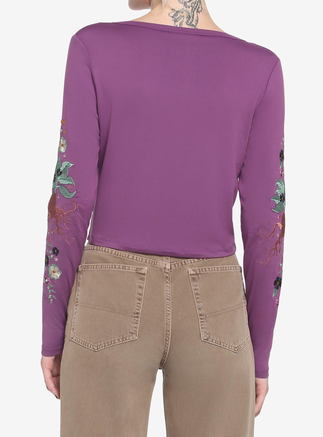 Harry Potter Herbology Mandrake Lace Long-Sleeve Top, PURPLE, alternate