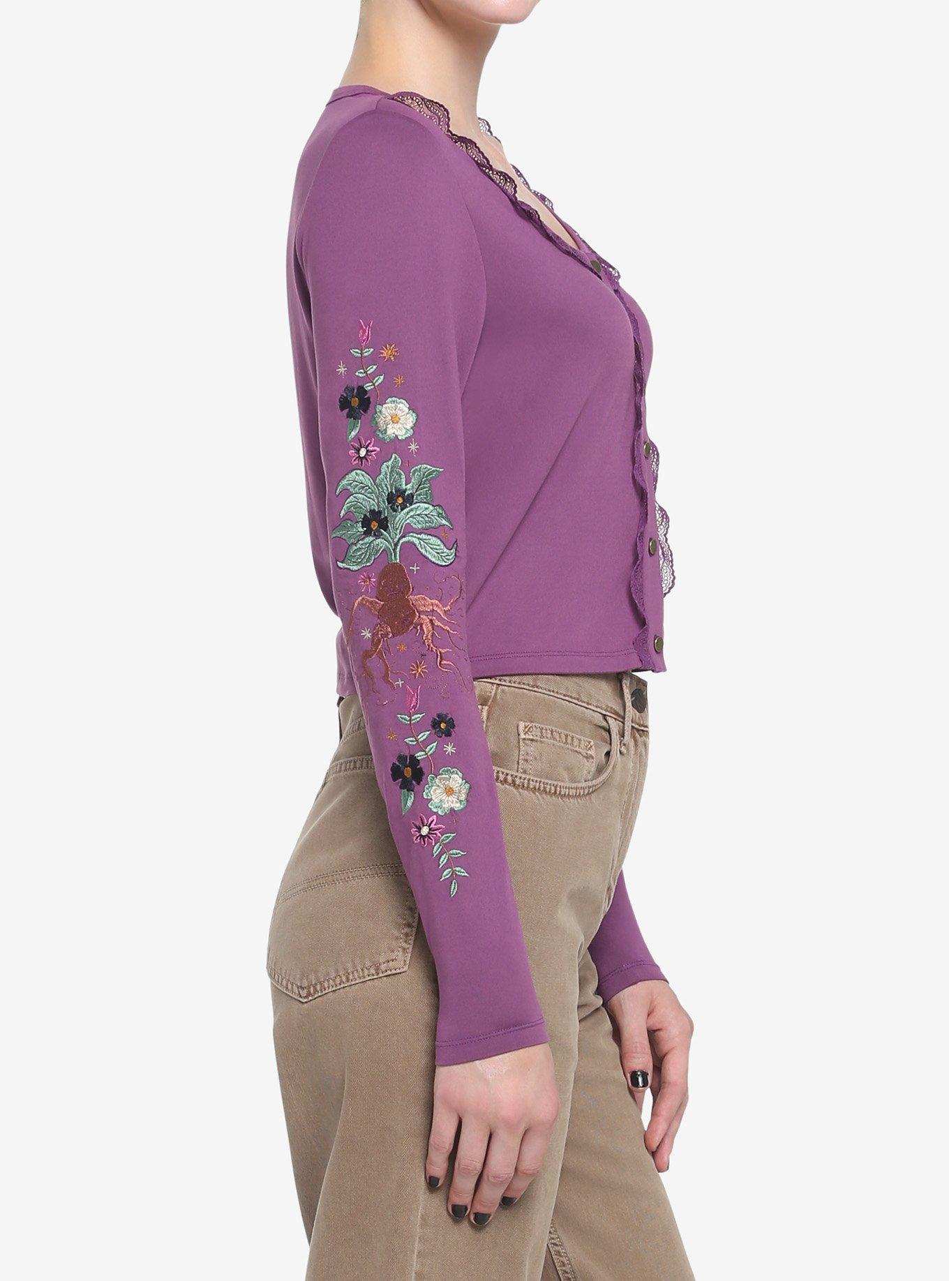Harry Potter Herbology Mandrake Lace Long-Sleeve Top, PURPLE, alternate