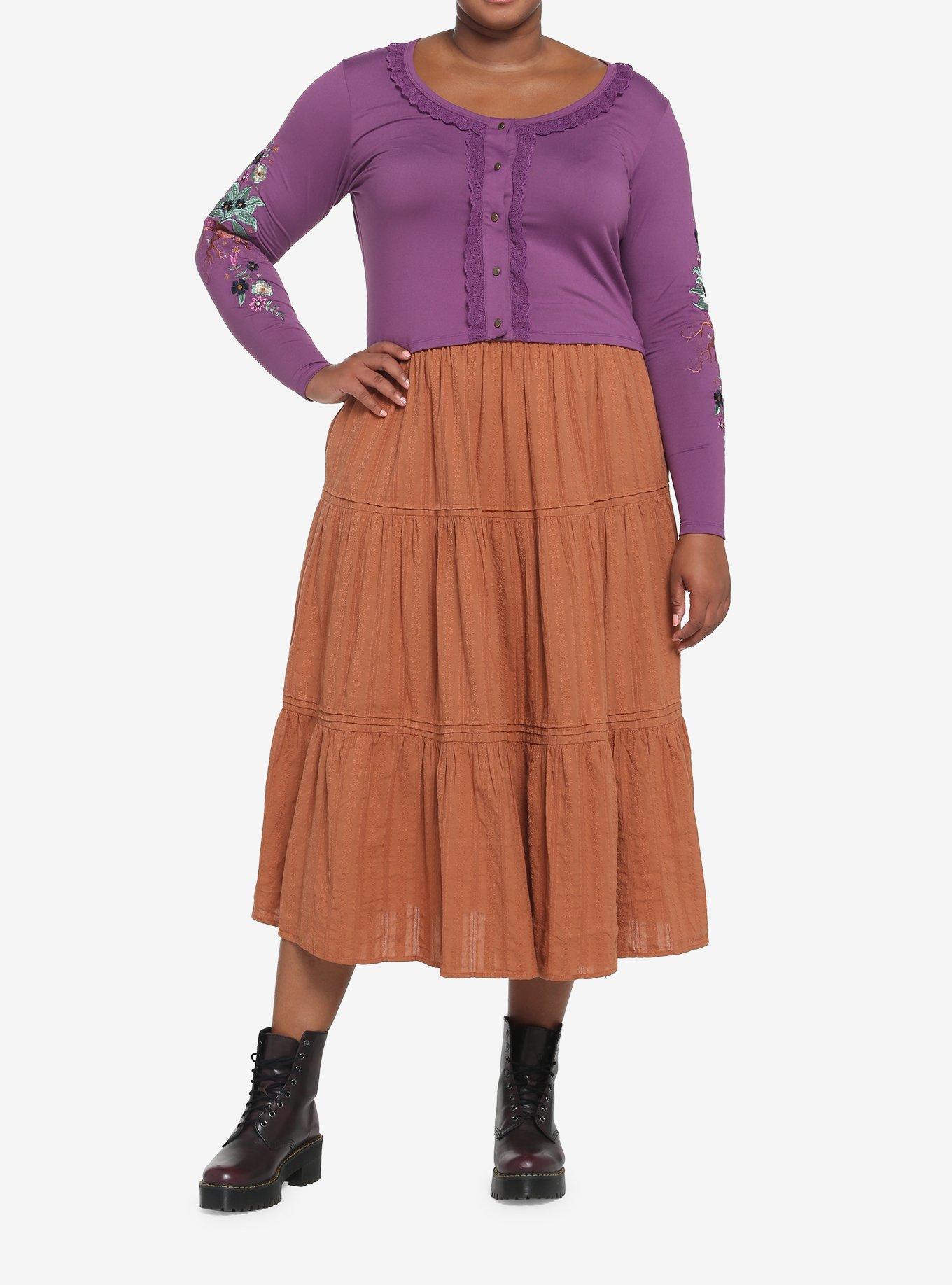 Harry Potter Herbology Mandrake Lace Long-Sleeve Top Plus Size, PURPLE, alternate