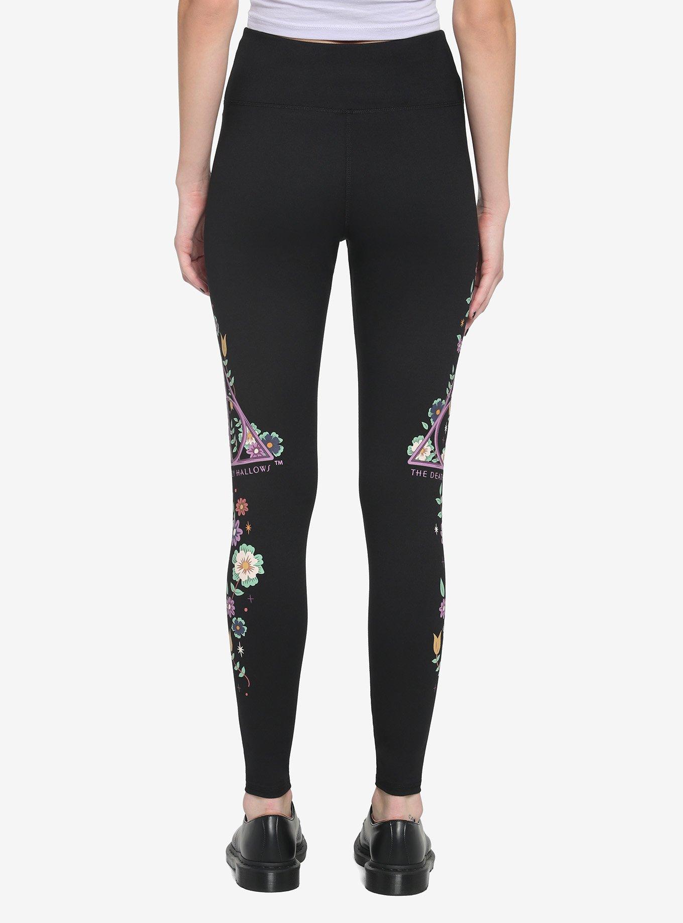 Harry Potter Deathly Hallows Floral Leggings, , hi-res