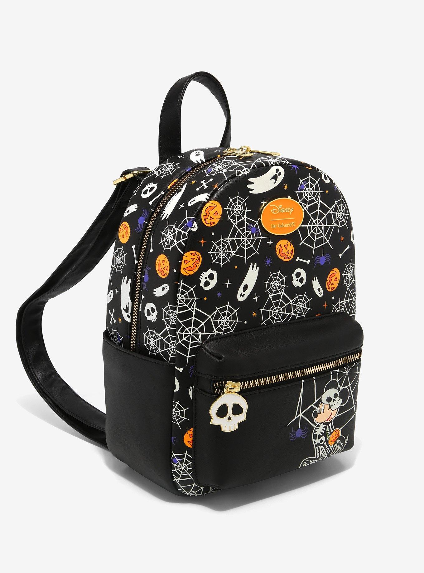 Her Universe Disney Mickey Mouse Halloween Skeleton Glow-In-The-Dark Mini Backpack, , alternate