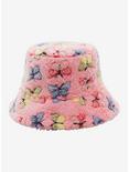 Pink Butterfly Fuzzy Bucket Hat, , alternate