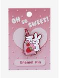 Chibi Bunny with Strawberry Milk Enamel Pin - BoxLunch Exclusive, , alternate